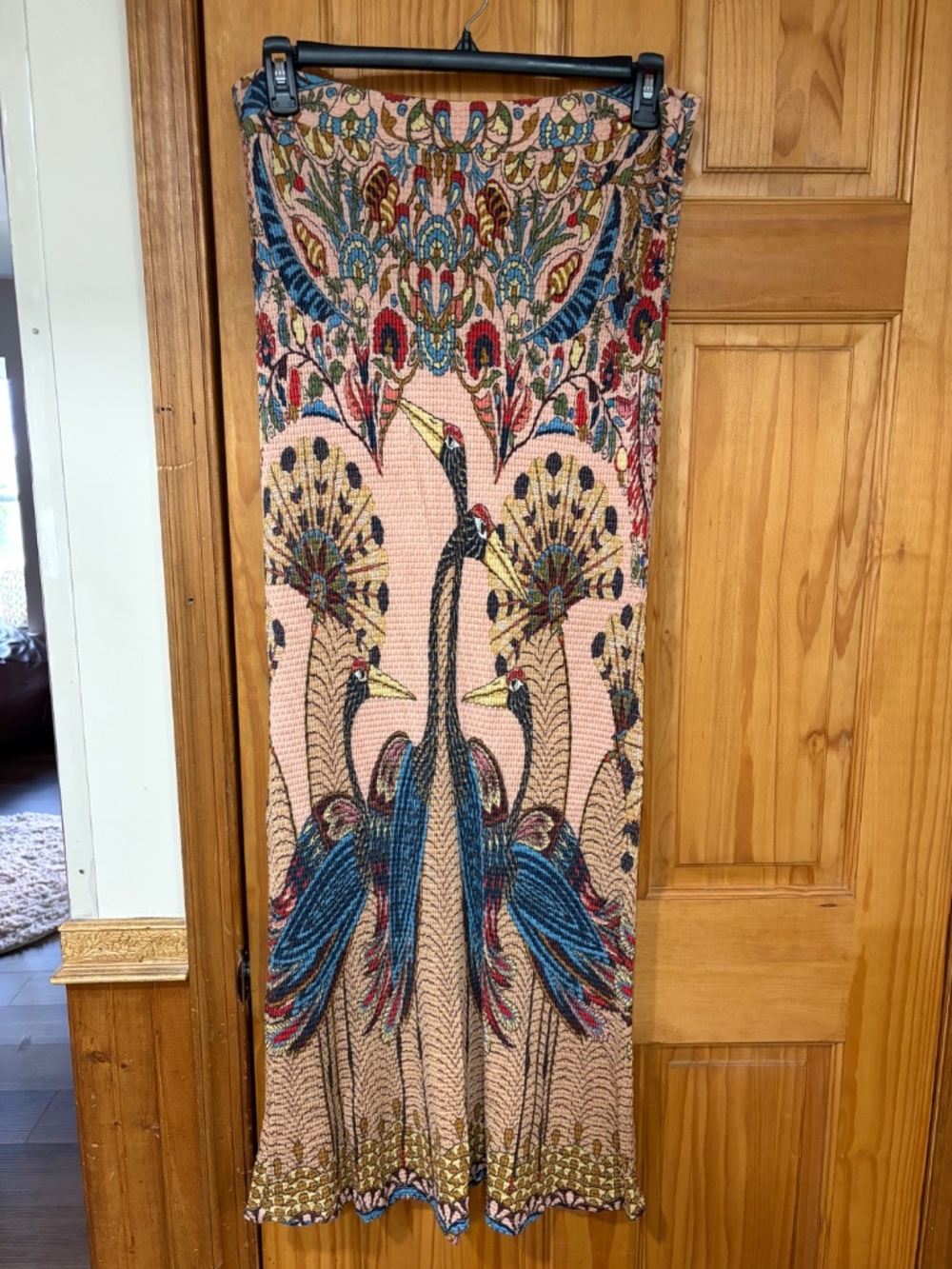 FARM Rio from Anthropologie XL Peacock Bird Print Smocked Maxi - Picture 3 of 5